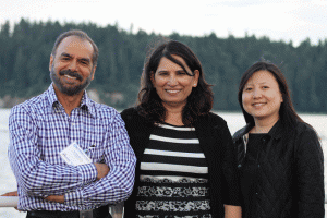Aurora Biomed's own Sikander & Raj Gill posing with Yang Wen from Roche