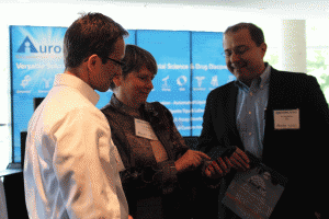The second day began with lots of sharing, though we are not sure what Ruth Marting was showing to the ChanTest crew