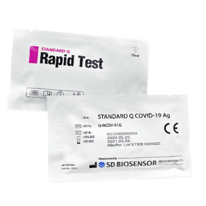 Rapid test for COVID-19 by SD biosensor. Standard Q COVID-19 Ag